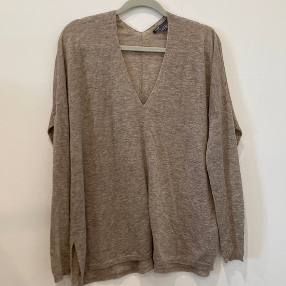 Vince Wool Cashmere Boyfriend V Neck Sweater - Picture 2 of 6